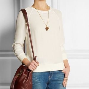 Equipment White Dax Washed-silk sweatshirt